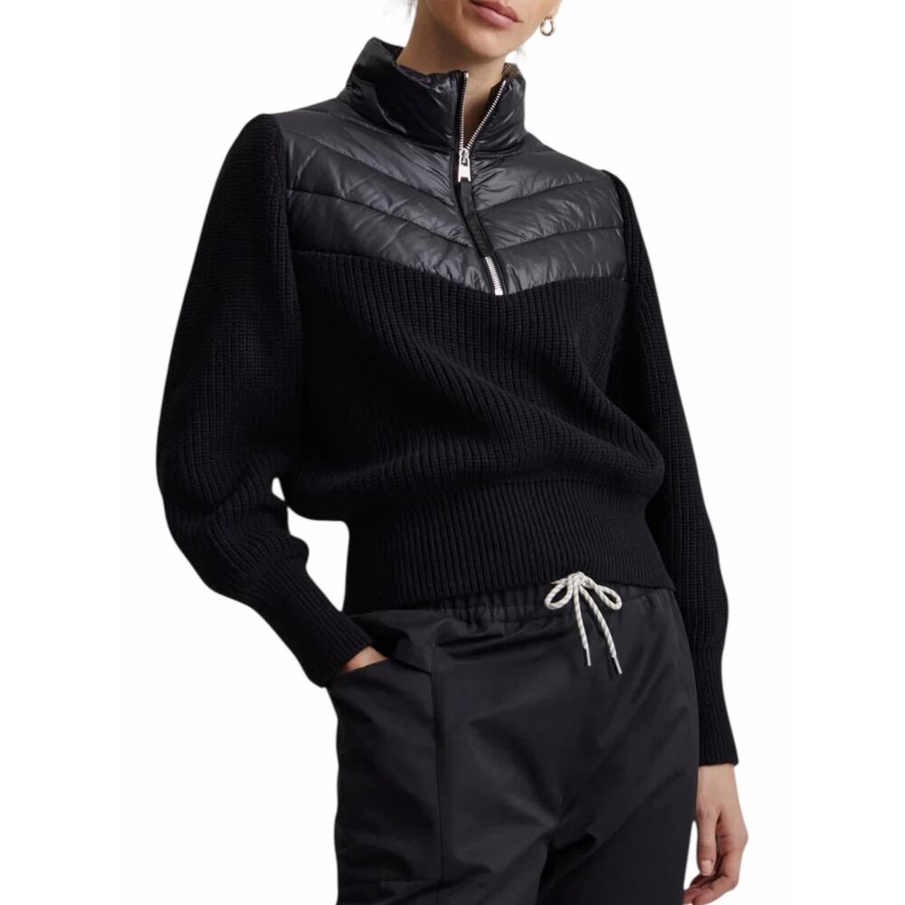 Varley Daines Padded Half Zip Jacket Pullover Sweater Black Size XL